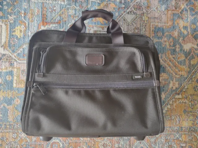 Tumi Alpha Wheeled Compact Briefcase Luggage Bag Ballistic Nylon 26102BH $495