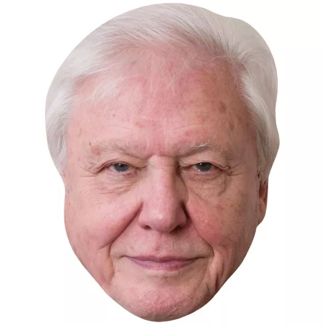 David Attenborough (White Hair) Mascaras de personajes famosos, caras de carton