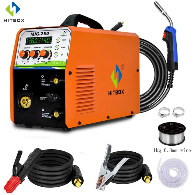 HITBOX MIG WELDER MIG ARC TIG 4 in 1 Gas Gasless Digital Display ...