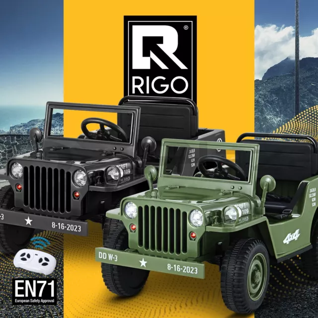 Rigo Ride On Car Jeep Kids Electric Military Toy Cars Off Road Vehicle 12V