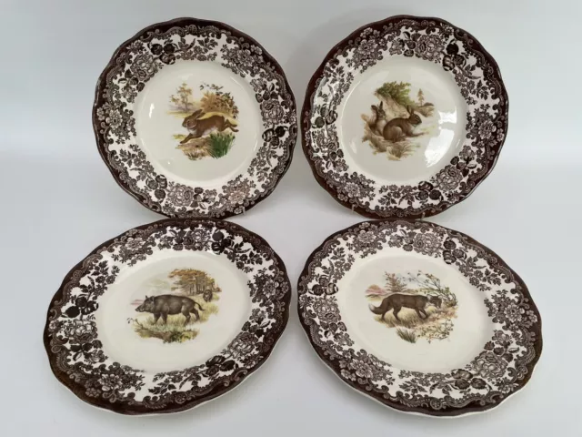 Royal Worcester Palissy Game Series Dinner Plates x 4 Vintage