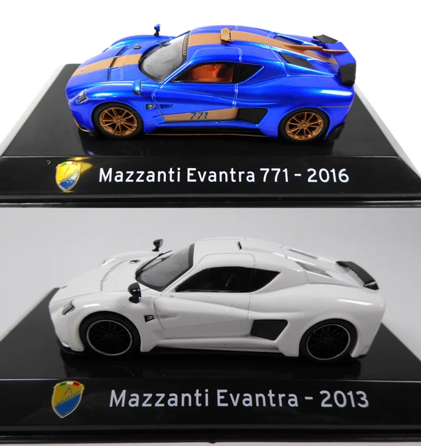 Lot de 2 Voitures de Sport Mazzanti 1/43 IXO Collection Supercars Diecast SL4