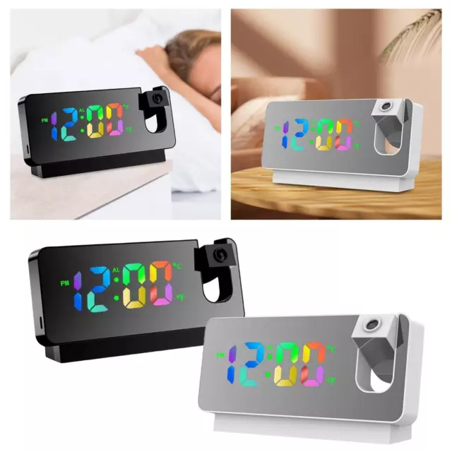 Réveil à projection LED Horloges de table numériques silencieuses pour