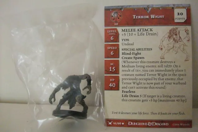 Dungeons & Dragons Miniatures TERROR WIGHT + CARD - War Drums (Cod. D&D 23) Dung