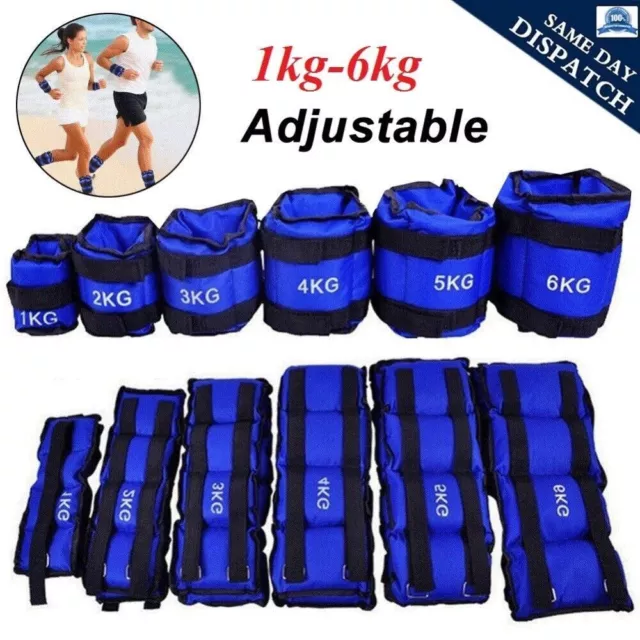 Ankle weights Adjustable Weight Wrist Leg Training Running Exercise Gym  1-6kg