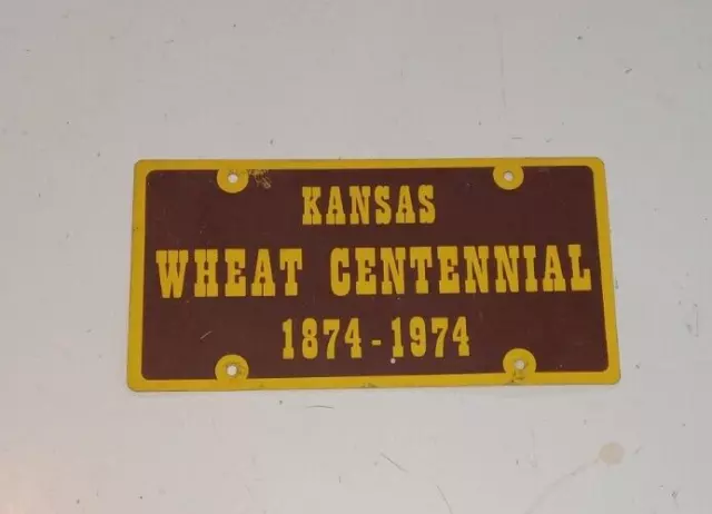 Antique Old Vintage Kansas License Plate Booster Wheat Centennial 1874 - 1974