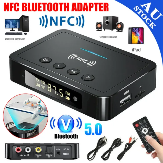 Wireless Bluetooth Receiver 5.0 Audio Transmitter HiFi Music Adapter AUX RCA NFC