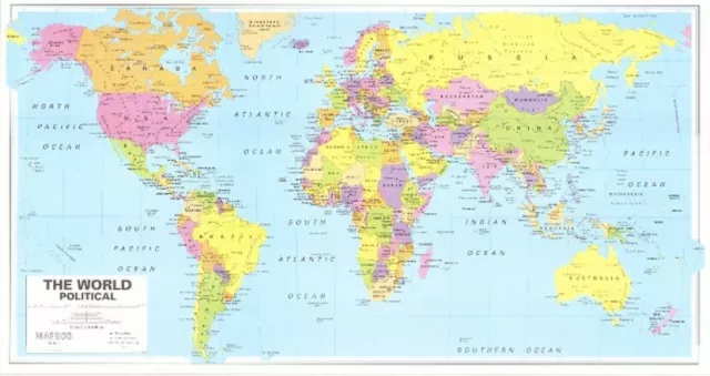 Map of the World-Double sided Geological and Political