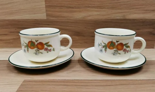 2 x Cloverleaf Peaches & Cream Cups & Saucers - Look Unused 2