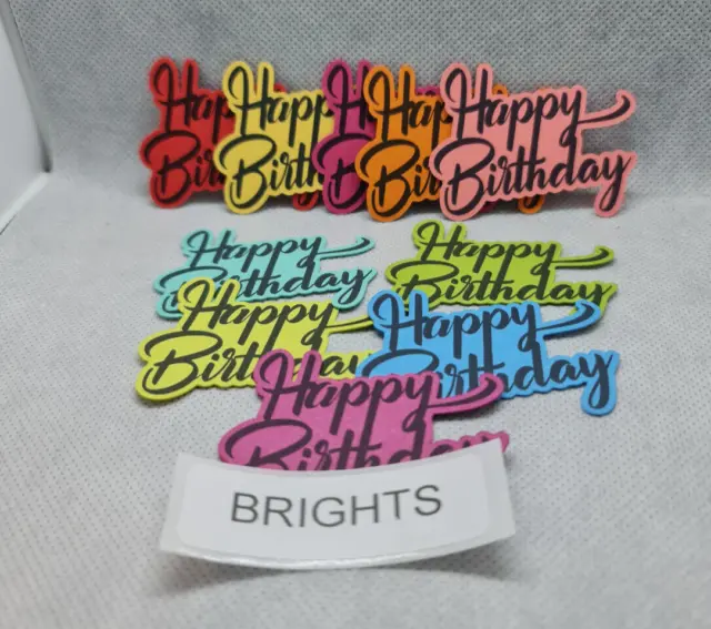 10 Stampin Up Refresh  Color Happy Birthday Die Cuts......brights.....cardmaking