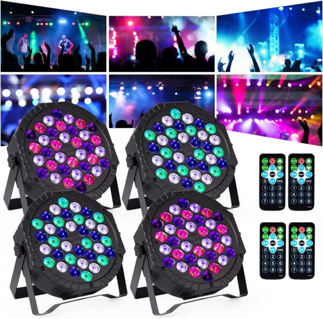 DJ Stage Light 36-LED Sound Activated Stage Light with Remote 2- to 4 Packs