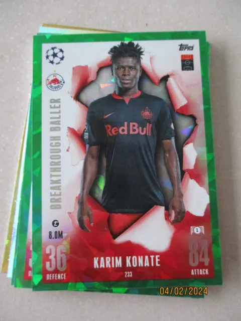 Topps Match Attax Extra CL 2023-24 233 Karim Konate Emerald Parallel