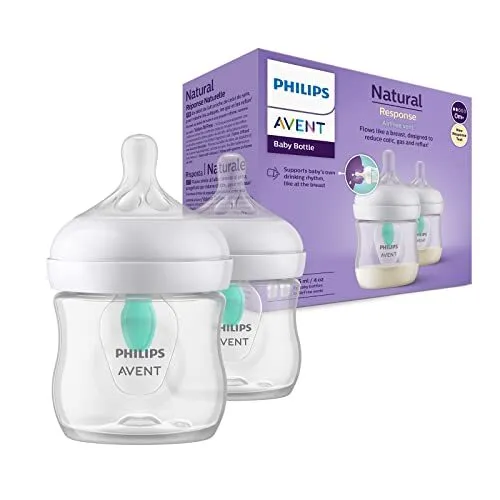 Philips Avent Natural Response Baby Bottle 0m+ 125ml x2 (4 oz x2)