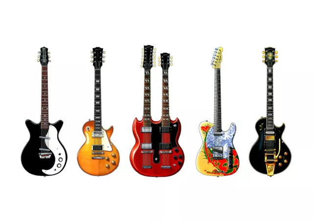 Jimmy Page's Guitars CANVAS PRINT