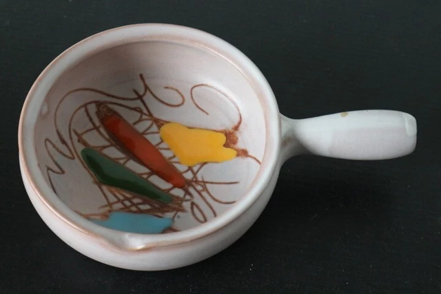 Poëlon à fondue rond orange en fonte - Le Creuset - France - Label Emmaüs