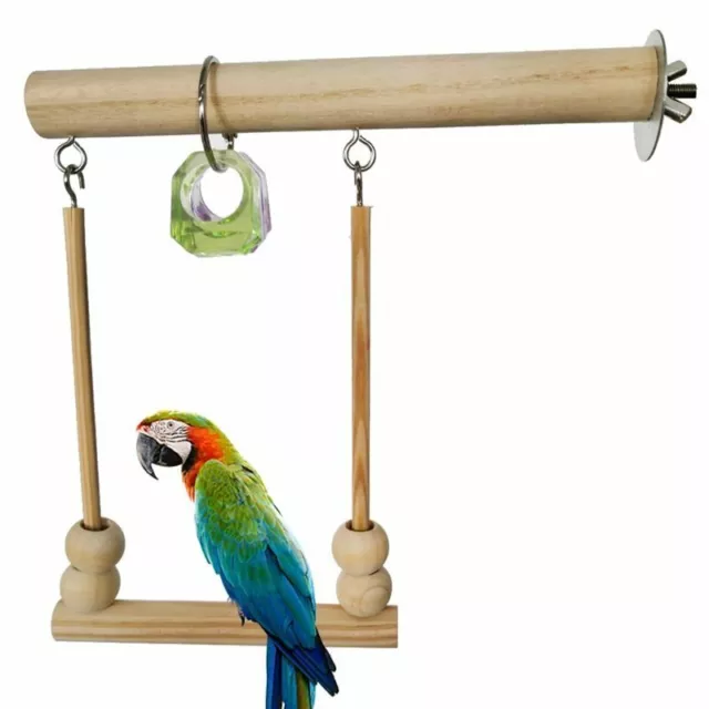Hölzerner Papageien-Vogelkäfig-Sitzstangen stehen Baum-Zweig-Spielzeug