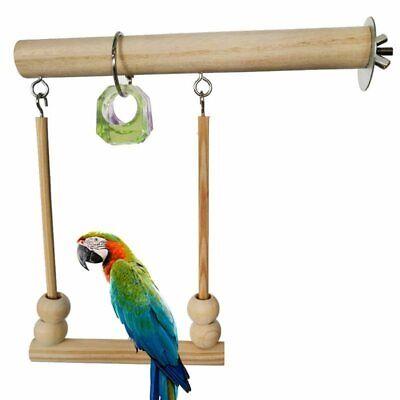 Percas de madera para jaula para pájaros loros soporte rama de árbol mascota periquito colgante `YB