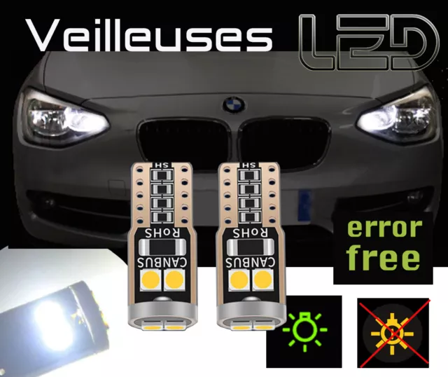 2 ampoules à LED veilleuses feux de position blanc pour Renault Clio 1 2 3 4