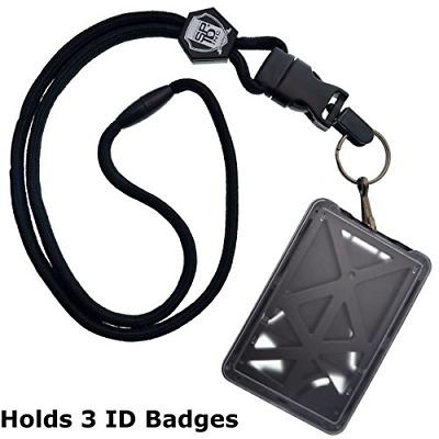 Specialist ID Vertical Top Load Three Card Badge Holder - Hard Plastic with Duty
