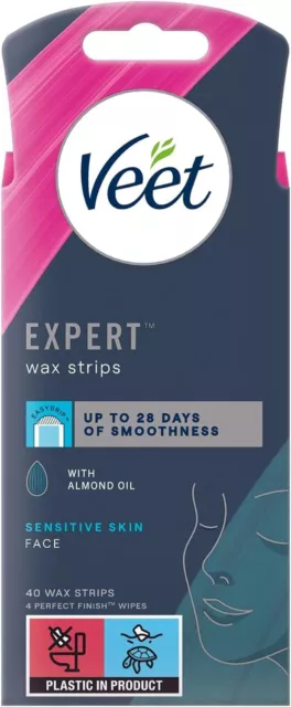 Cold Wax Strips Veet Expert Sensitive Skin 40 Strips