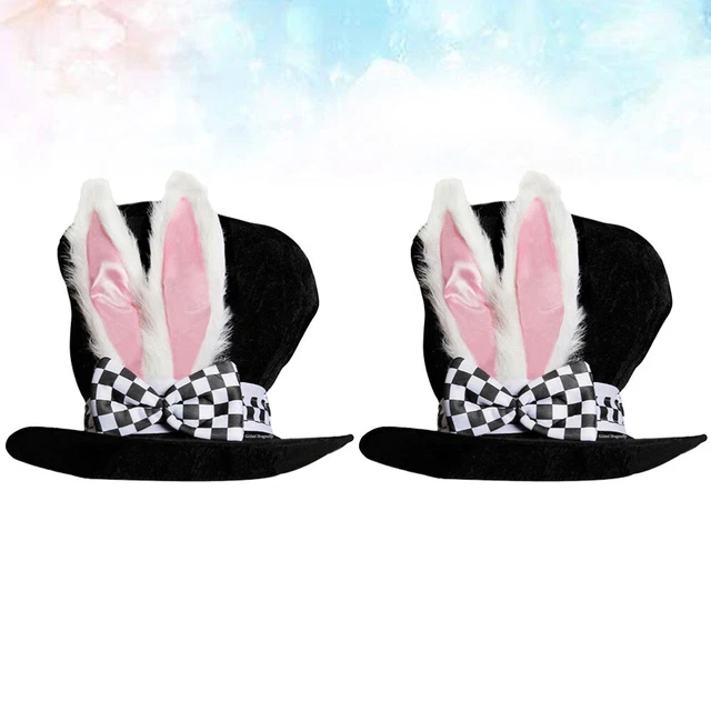 2 Pcs Chapeau De Costume De Lapin Tenues Noires Haut-de-forme