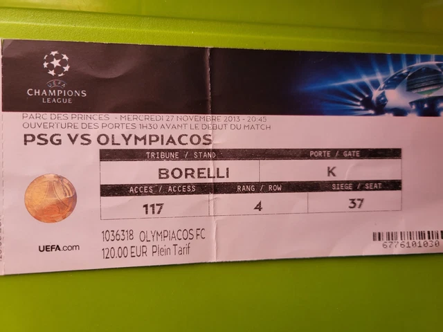Ticket PSG Vs Dynamo Kiev 1994 – Souvenir Collector Match De Foot France
