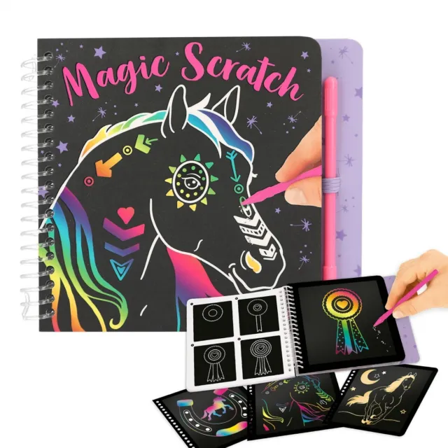 Depesche 12114 Pferd Miss Melody Mini Magic Scratch Book Kratzbilder Kreativbuch