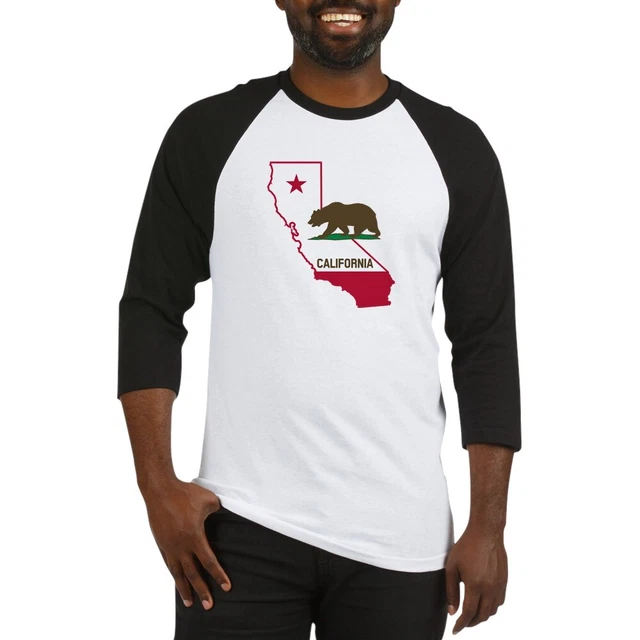 CafePress CALI STATE W BEAR Baseball Jersey Baseball Tee (1358260866)