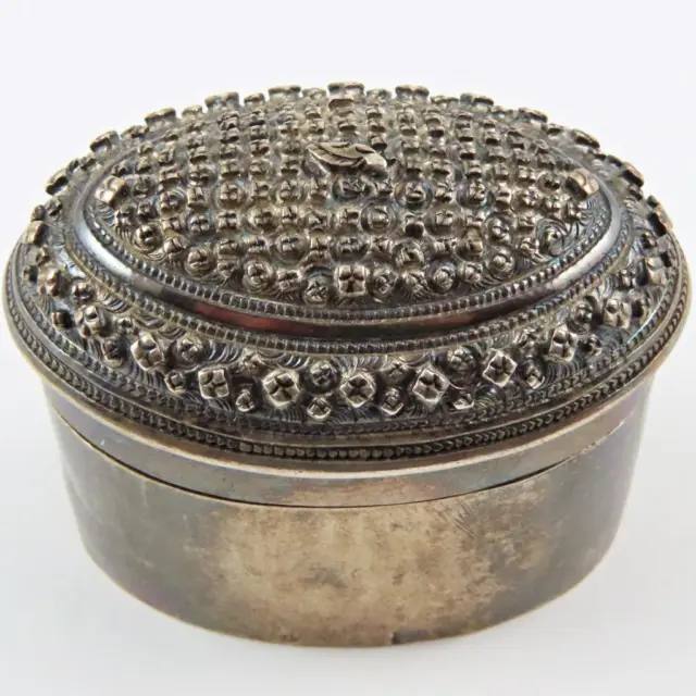 Antique 19Th Century Continental Silver Peppermint Spice Box