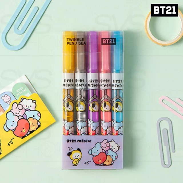 BTS BT21 Official Authentic Goods minini Twinkle Highlighter 5ea SET By Kumhong