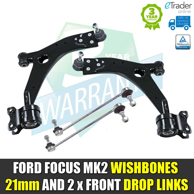 E-Approved Front Lower Control Arm Set – Left & Right – For Ford Focus Mk2 (2004-2010) – 21mm + Links