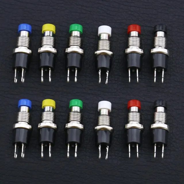 12 Pieces 250V SPST Button Switch 1A 2 Pin Momentary Mini Push Button Switch