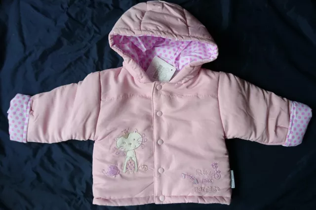 *SALE* BNWT Baby girls cat winter coat hood Pink Nursery Time 6-12mths