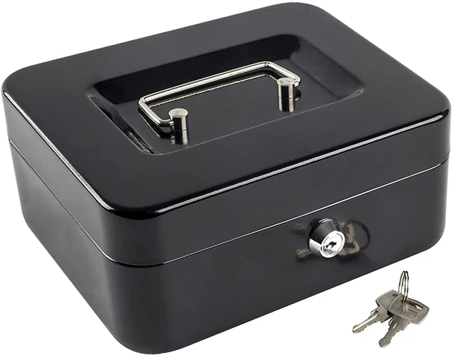 Money Box with Money Tray, Middle Safe Lock Box with Key, Cash Drawer NEW