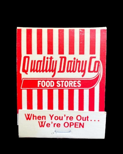 Vintage Matchbook Quality Dairy Food Stores Michigan Full Unstruck