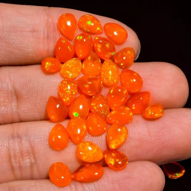 Orange éthiopienne opale poire cabochon pierres précieuses en vrac Lot...