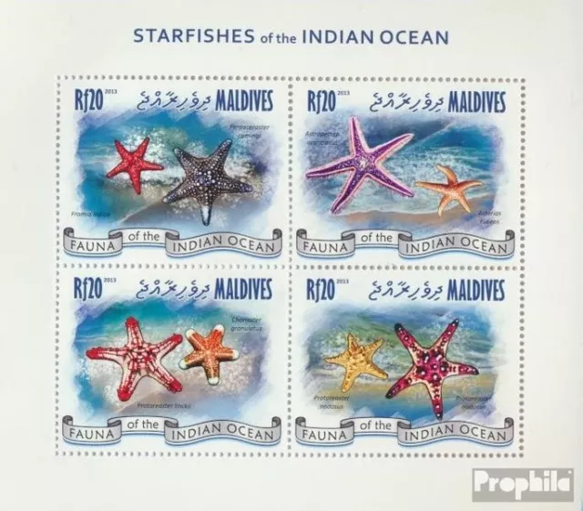 Briefmarken Malediven 2013 Mi 4843-4846 Kleinbogen (kompl. Ausg.) postfrisch Fis