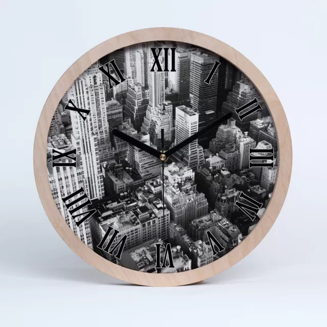 Reloj de Pared Decorativo Marco Madera fi 30 cm Avuevo de vuelo de Nueva York