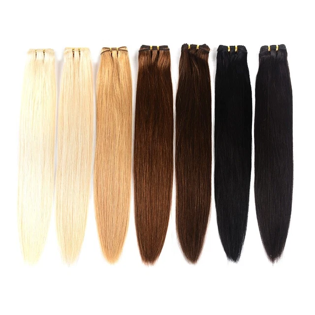 Pacchetti tessitura capelli umani Remy fatti a macchina 2/3/4 pz pacchetti capelli 20 22 24 26