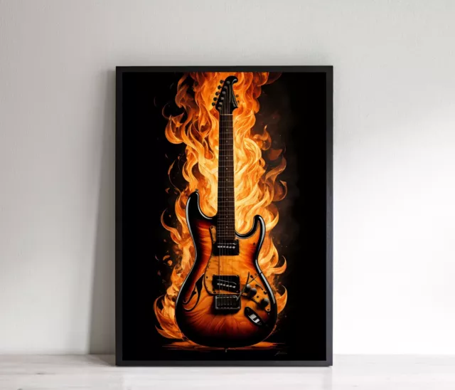 Guitar Wall Art Poster, Birthday Gift Present For A Guitarist