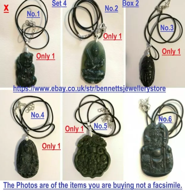 Black Leather Chokers with Natural Black Green Jade Buddha Spiritual Amulets