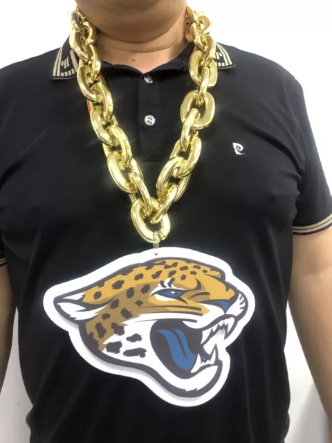 Jacksonville Jaguars Football Foam Necklace Pendant With Gold Chain