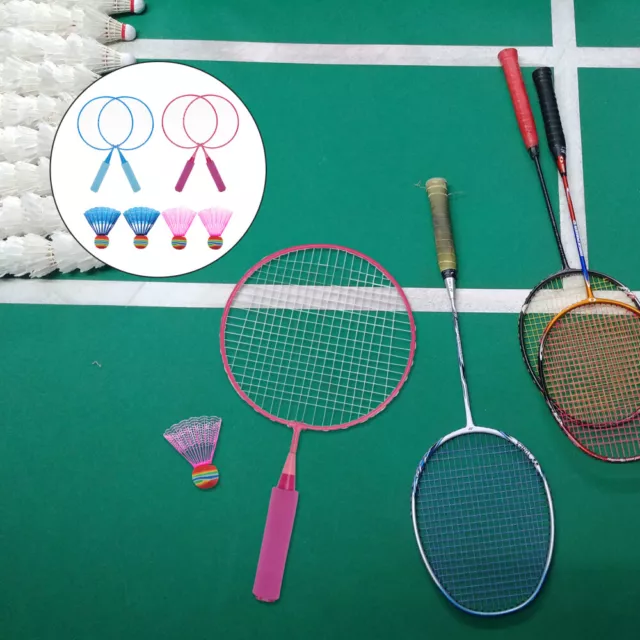 2 Sätze Badminton-Schläger für Kinder, leicht, komplettes Set