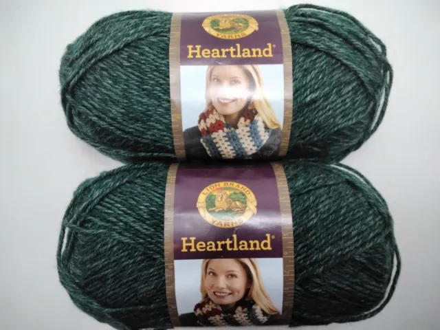 Lion Brand Heartland Yarn Lot 4 Skeins Haleakala, Acadia, Redwood