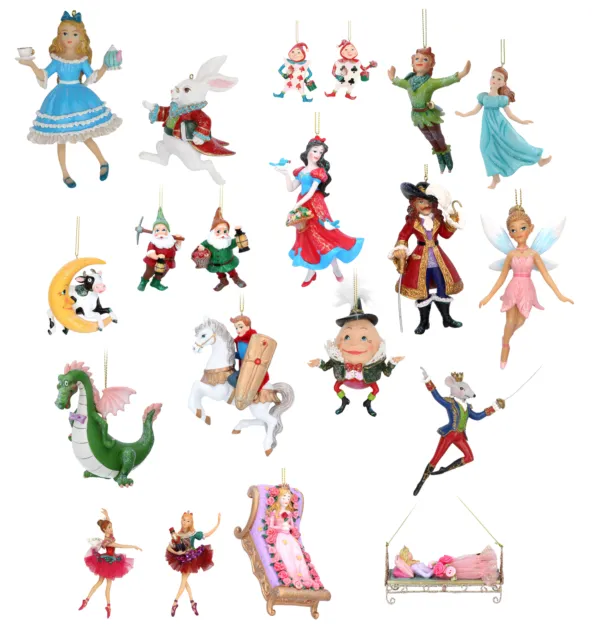 Gisela Graham Fairytale Christmas Tree Decorations Alice Wonderland Cinderella +