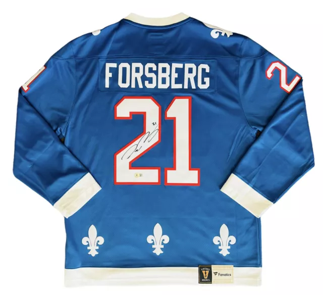Peter Forsberg Signed Quebec Nordiques Jersey (Hockey Ink COA)