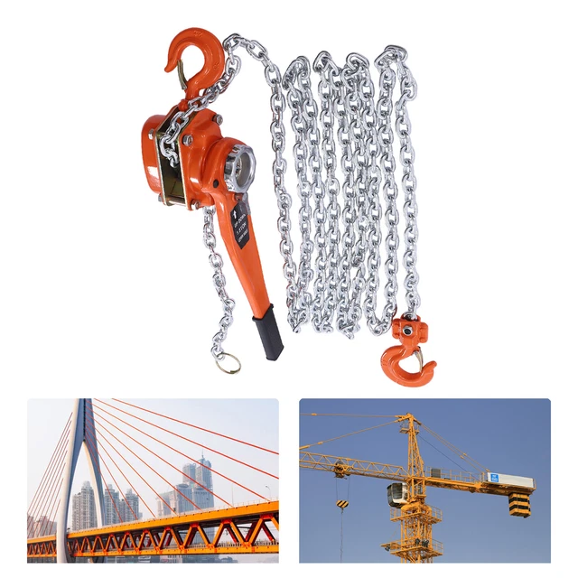 1.5T Manual Lever Block Chain Hoist Ratchet Type Come Along Puller w/20FT Chain