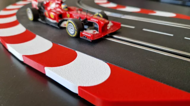 Randstreifen / Curbs 8mm für Carrera Ninco Scalextric Slottrack + Ein-Auslauf