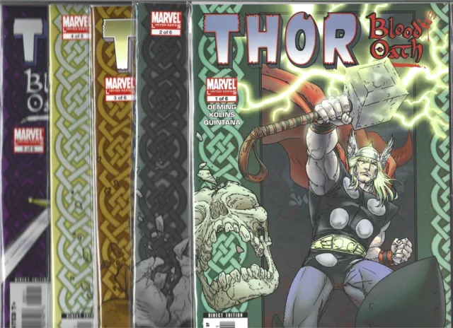 Thor Blood Oath Near Set / Lot Of 5 - #1 #2 #3 #4 #5 (Nm-) Marvel Comics