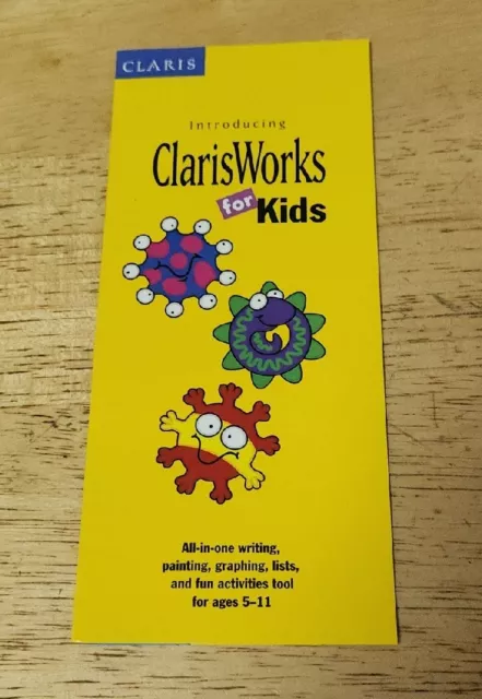 Vintage 1997 ClarisWorks For Kids Claris Works Activities Htf Computer Ephemera